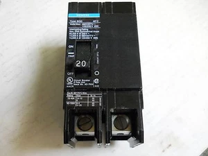 SIEMENS BQD220BP CIRCUIT BREAKER 2 POLE 20A 480V NEW CONDITION NO BOX - Picture 1 of 4