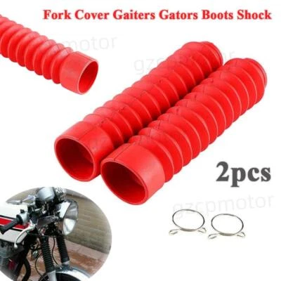 Horquilla delantera de goma roja cubierta antipolvo polaina polainas botas amortiguador motocicleta Foto 1 de 4