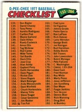 1977 O-Pee-Chee Checklist 133-264 #179