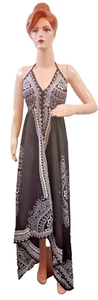 Vestido Bufanda Ajustable Para Mujer Boho Negro Hecho a Mano Sin Espalda Bufanda Sol Vestido sin Mangas - Imagen 1 de 8