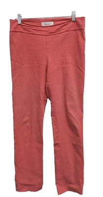 Margaret M Womens Slimming Pants Medium Coral Diamond Pattern Straight Pull On - Image 1 of 4