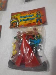 Vintage Agglo Value Pack Cowboys & Indianer Old West Figuren Pferde Kanu Tipi - Bild 1 von 6
