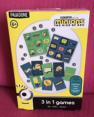 Paladone Minions The Rise Of Gru 3 In 1 Game Bingo Snap Matching Game - Image 1 of 4