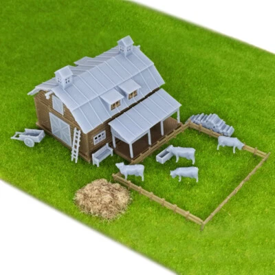 Outland Models Railroad Scenery Country Farm Granero con accesorios escala Z 1:220 Foto 1 de 3