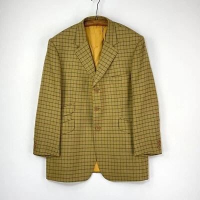 Crombie Sports Jacket Mens 42S Green Check Wool Twill Country Hacking Blazer - Image 1 of 4