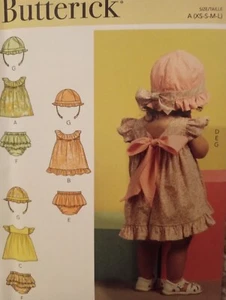 Infant Baby Girl Dress Sewing Pattern Bloomers Top Sun Hat Bonnet B6935 - Picture 1 of 2