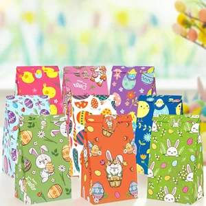 MCPINKY 27 Pack Easter Treat Bags, 4.7" X 3.1" X 8.7" Paper Bags with Stickers f - Picture 1 of 12
