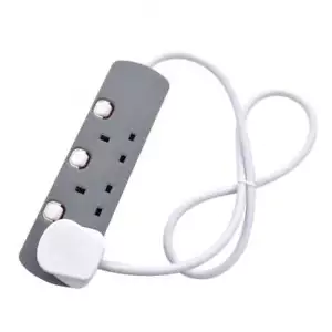 3/4/5/6 Gang-Weg Verlängerungsleitung - MultiPlug - geschaltet weißes Netzkabel - Bild 1 von 17