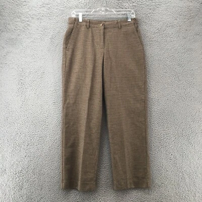 LL Bean Straight Leg Dress Pants Womens Petite 8 (Actual 30x28.5) Brown Zip Fly - Image 1 of 4