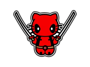 Deadpool Hello Kitty Swords Comic Sticker Waterproof Vinyl Decal Die-Cut Car - Picture 1 of 1