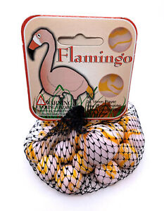 Flamingo Net Bag 25 Glass Mega Marbles Vacor 1 Shooter 24 Players Pale Pink