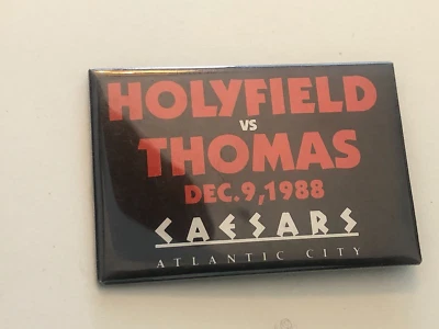 Vintage Fight Pin Holyfield vs Thomas Dec. 9, 1988 Caesars Atlantic City - Image 1 of 4