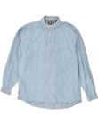 Vintage Mens Shirt Large Blue Paisley Cotton Av19