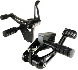 BLACK FORWARD CONTROL KIT HARLEY FX SUPER GLIDE LOW RIDER SOFTAIL FXST FXSTC - Bild 1 von 1