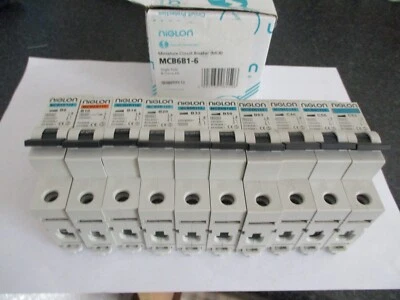 NEU Niglon MCB6B1/MCB6C1 B6 B10 B16 B32 B40 B50 B63 C32 C40 C50 C63 6KA MCB'S
