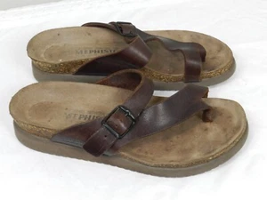 Mephisto Sandalen 38 Damen 7 braune Leder-Tanga-Sandalen - Bild 1 von 9