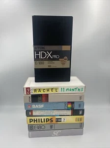 Blank Used VHS Video Tapes Bulk Lot x8  - TDK BASF Teac National - E-180  E-240 - Picture 1 of 9