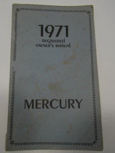 1971 Mercury Registered Owner's Manual  Original  - Picture 1 of 4