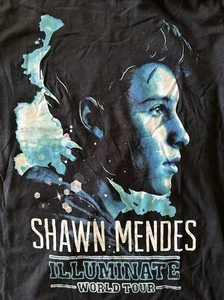Shawn Mendes Illuminate World Tour 2017 Size Large Shirt Black Short Sleeve - Picture 1 of 2