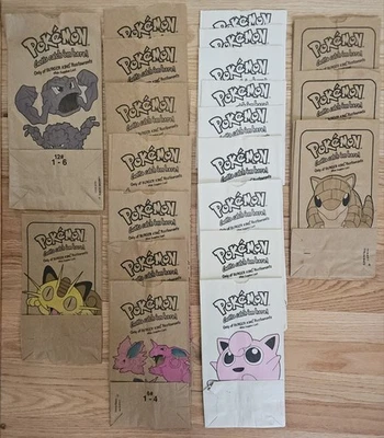 Lot of 21 Pokemon Vintage Burger King Kids Meal Paper Bags 1990s - Image 1 of 4