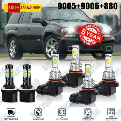 Faros antiniebla LED para Chevy Trailblazer 2002-2009 combo 9005 9006 880 Foto 1 de 4