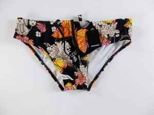 DSQUARED2 Calzoncillos de Natación Estampado de Flores y Mariposas Negros Talla Mediana Gay LGBT NUEVOS CON ETIQUETAS - Imagen 1 de 5