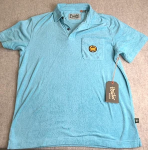 Howler Bros Plusherman Frottee Poloshirt Herren Medium Nil Blau Baumwolle Kurzarm - Bild 1 von 9