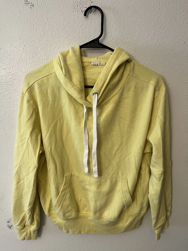 Sudadera con Capucha Gap para Mujer Pullover Amarillo Manga Larga Bolsillo Más Pequeña Sólida Foto 1 de 4
