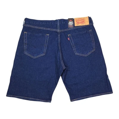 Pantalones Cortos de Denim Levis 501 Para Hombres 93 Rectos Elásticos W44 Enjuague Oscuro Botón Mosca Foto 1 de 4