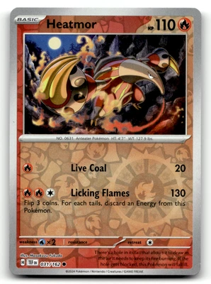 Heatmor 031/162 Reverse Holo Common SV05: Temporal Forces LP - Image 1 of 2