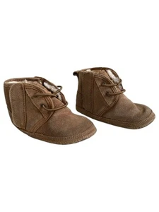 UGG Baby Infant Boots Neumel Size 4-5 Brown Double Side Open Shoes - Picture 1 of 8