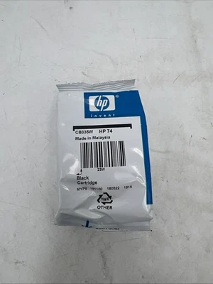 Новый запечатанный подлинный черный чернильный картридж HP 74 CB335W от оригинального производителя - Изображение 1 из 4