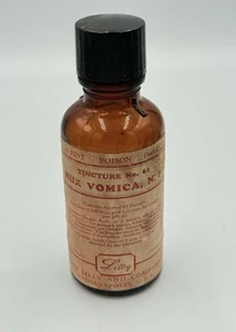 Vintage Tincture No. 61 NUX VOMICA POISON Bottle Eli Lilly - Picture 1 of 4