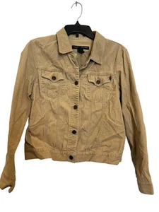 Abercrombie & Fitch Damen Cord hellbraun Knopfleiste Jacke Large - Bild 1 von 4