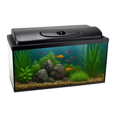 Aquarium rechteckig 50x30x30 cm 45 L mit Abdeckung inkl. LED Beleuchtung Set 50 - Bild 1 von 4