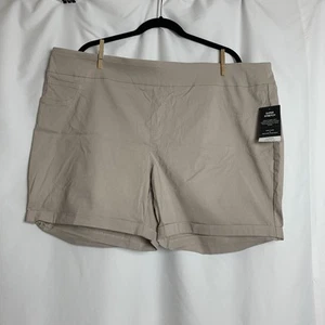 Counterparts Shorts Pull On Elastic Waist Super Stretch Sz 24W Women NWT Beige - Picture 1 of 6