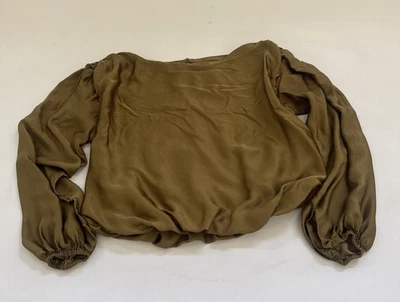 Anthropologie Shirt Blouse Green Satiny Type Fabric Size Small Business Casual - Image 1 of 4