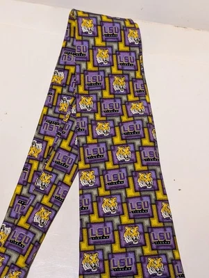 Louisiana State University Tigers LSU Mens Neck Tie Eagles Wings 100% Silk NWOT - Image 1 of 4
