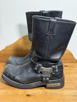Harley Davidson Black Leather Mega Harness Motorcycle Boots 91345 Men's Size 9.5 - Image 1 of 4