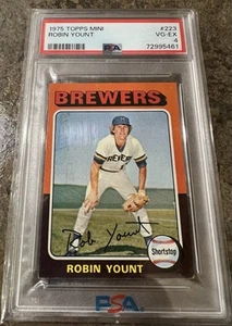 PSA VG-EX 4 1975 TOPPS MINI ROBIN YOUNT 223 Milwaukee Brewers - Picture 1 of 2