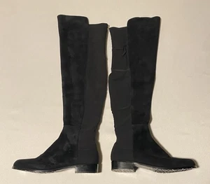 Stuart Weitzman 5050 Over The Knee Women Boots Suede Elastic Block Heel Size 8M - Picture 1 of 16