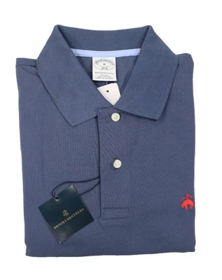 Brooks Brothers 修身金色抓绒性能中号 Polo 衫长袖 — 第 1/4 张图片