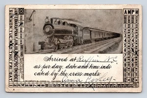 1907 Train Arrival Markable Date Time Railroad Postcard - Picture 1 of 4