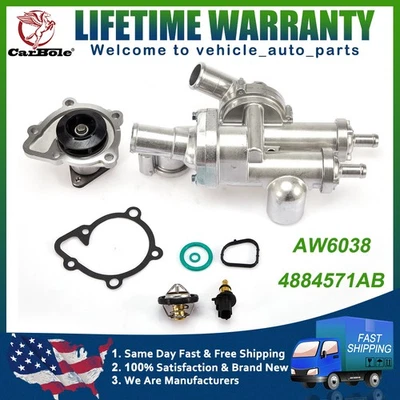 Conjunto de carcasa de bomba de agua y termostato 4884571AB para Chrysler Dodge Jeep 2,4 L Foto 1 de 4