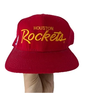 Houston Rockets Vintage Sports Specialties Script 90s Snapback Hat - NWOT Wool - Picture 1 of 8