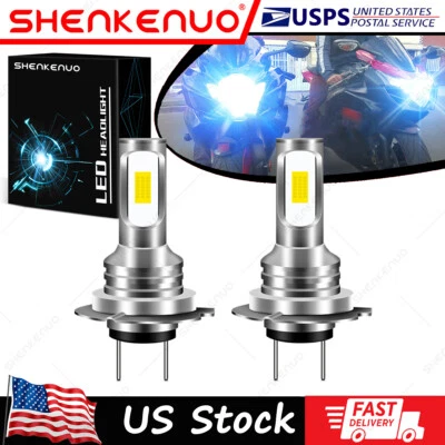 For BMW S1000RR 2009-2017 S1000XR 2015-2017 2X H7 LED Headlights Bulbs 8000K YTL - Image 1 of 4