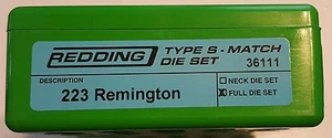 36111 REDDING TYPE-S MATCH BUSHING FULL DIE SET - 223 REMINGTON - BRAND NEW - Picture 1 of 2