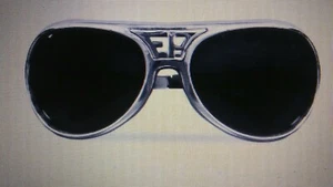ELVIS PRESLEY SUNGLASSES EP&TCB SILVER 1970s STYLE - Picture 1 of 7