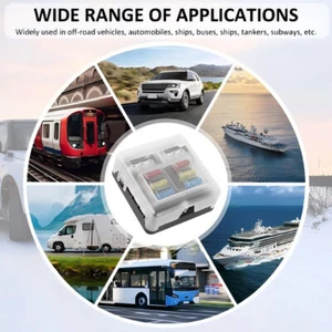 12V Fuse Block,Waterproof Boat Fuse Panel With LED Warning Indicator Proof Cover - Picture 1 of 8