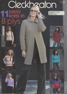 Cleckheaton Knitting Pattern Book #933 11 Sassy Knits in 8 plys 11 Designs Women - Picture 1 of 2